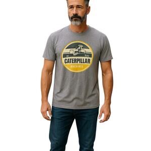 Caterpillar Graphic Gray T-shirt Unisex XL Logo Tee